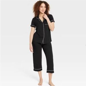 Stars Above Black Pajama Set with Trim